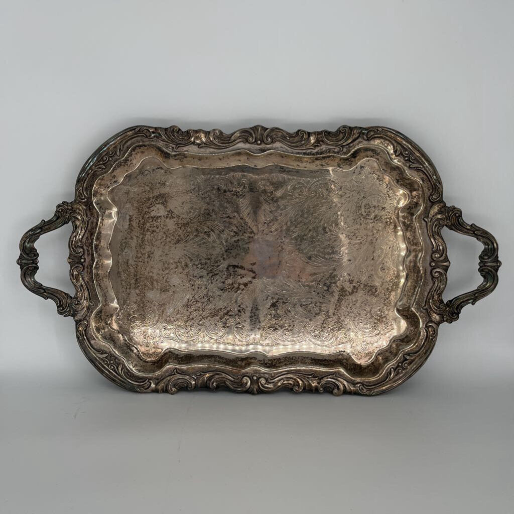 Silver Plate Ornate Tray