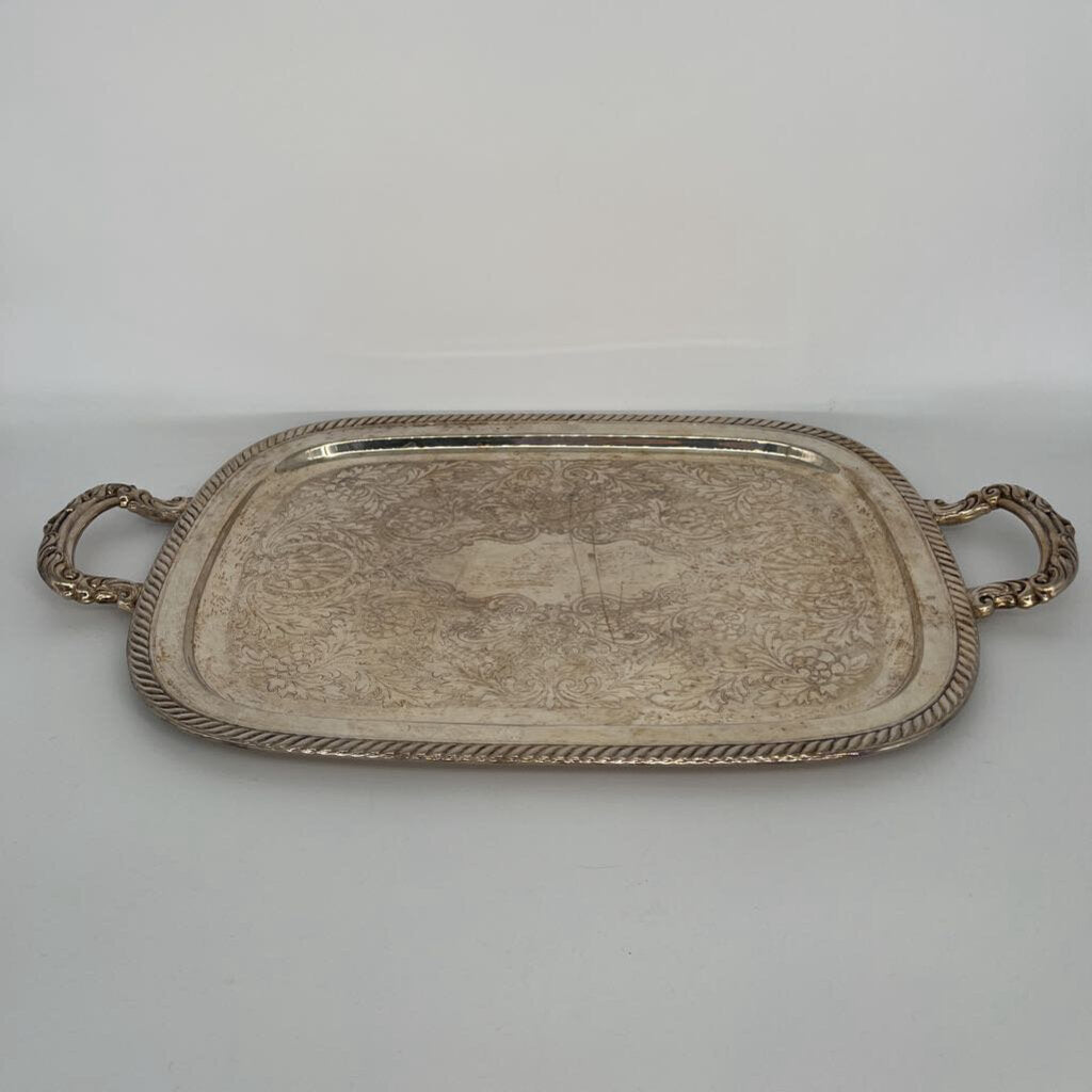 Silver Plate Ornate Tray
