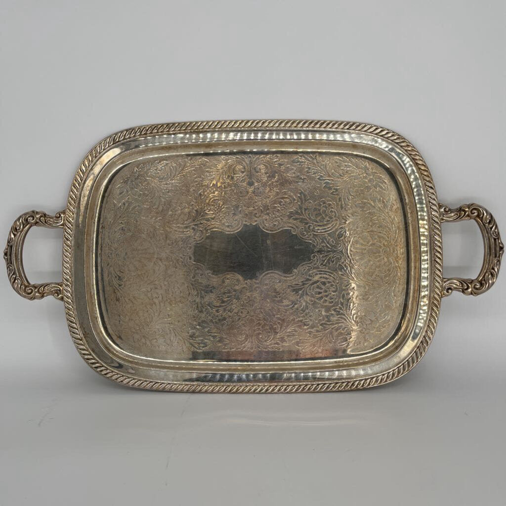 Silver Plate Ornate Tray