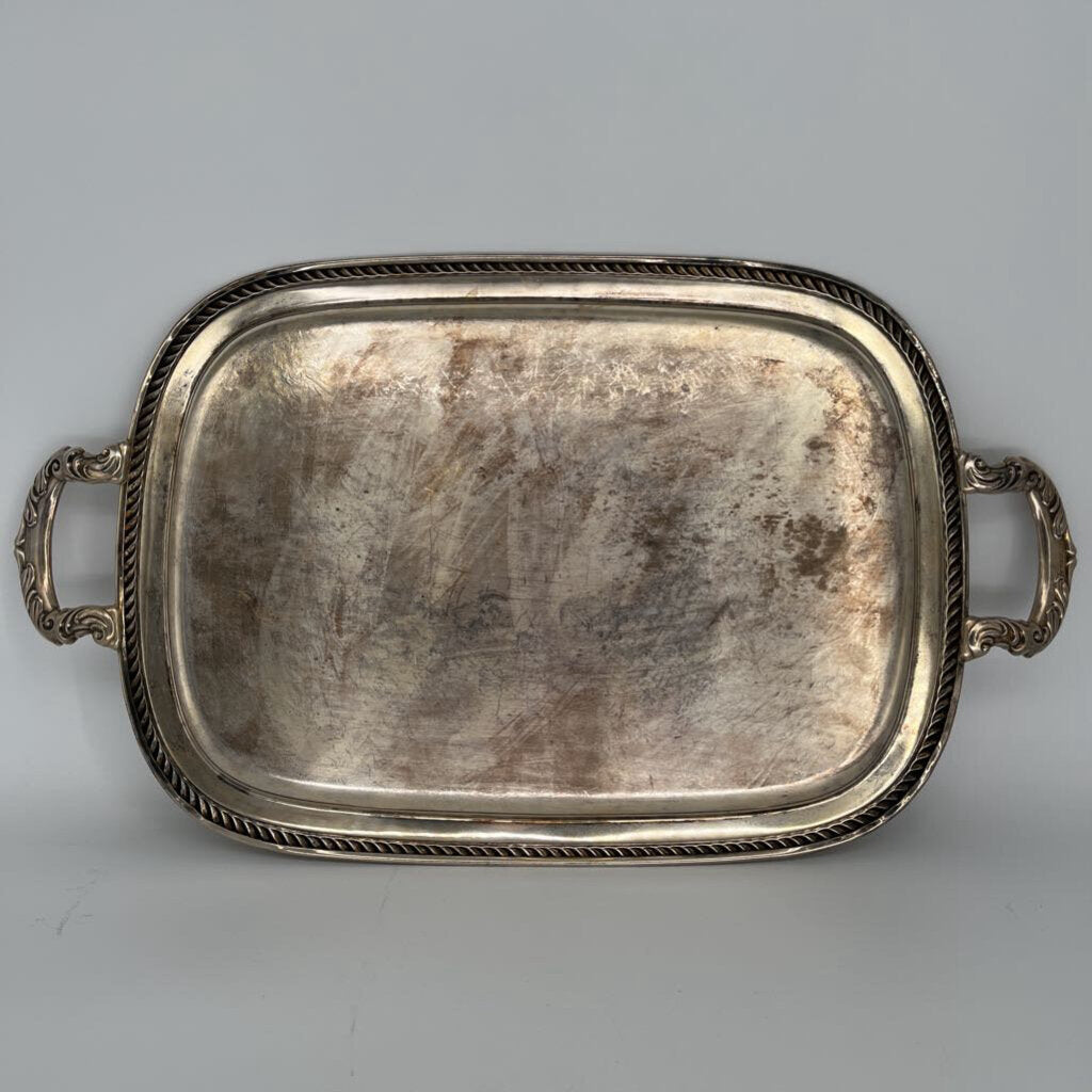 Silver Plate Ornate Tray