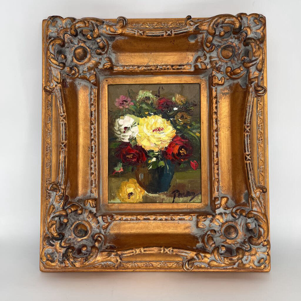 VTG Floral Oil Painting