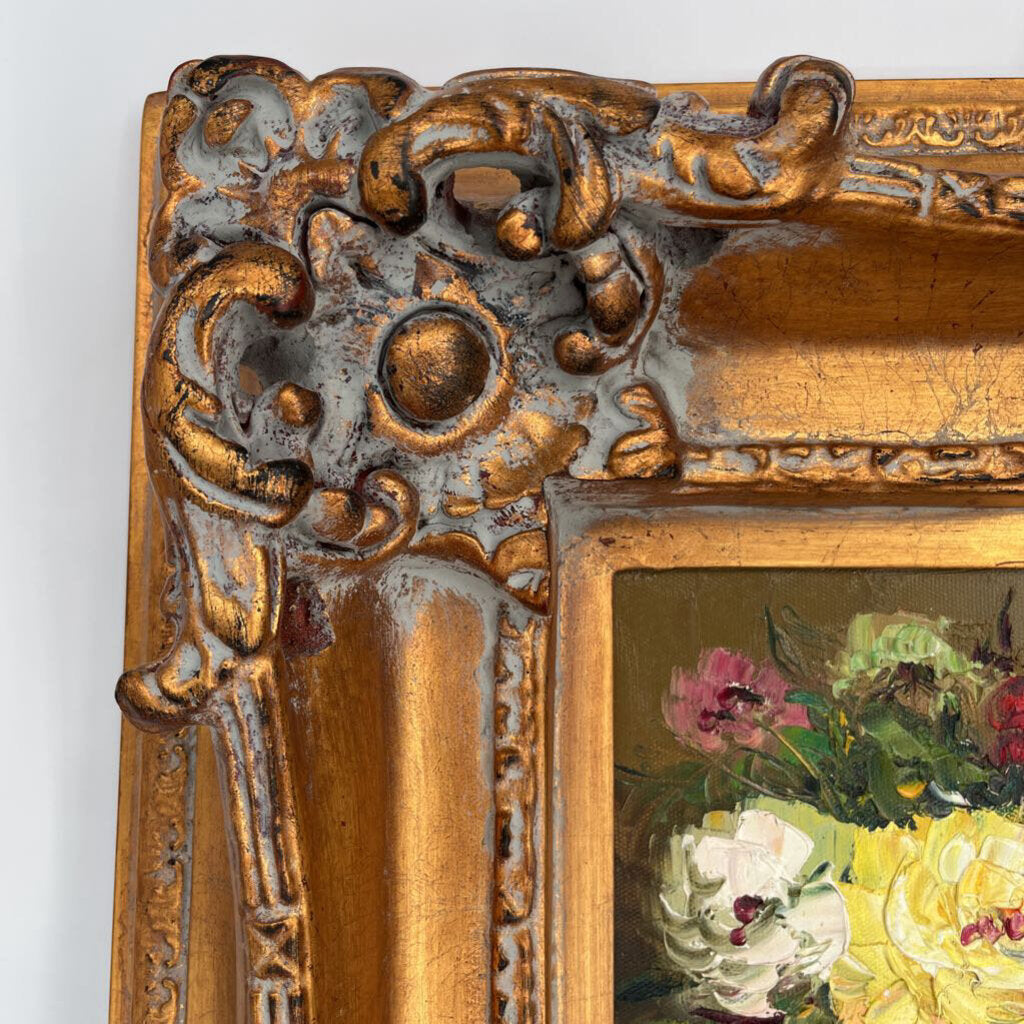 VTG Floral Oil Painting