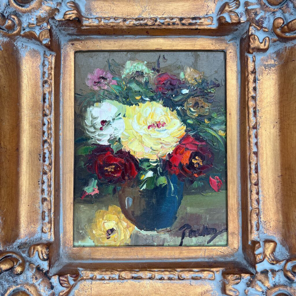 VTG Floral Oil Painting