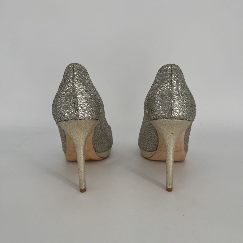 Jimmy Choo Glitter Fabric Heels