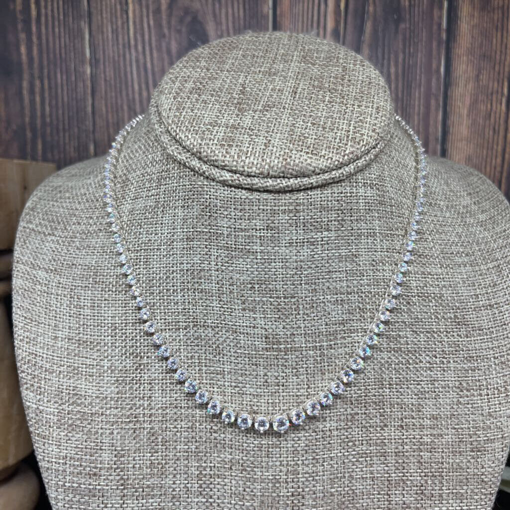Sterling & CZ Tennis Necklace