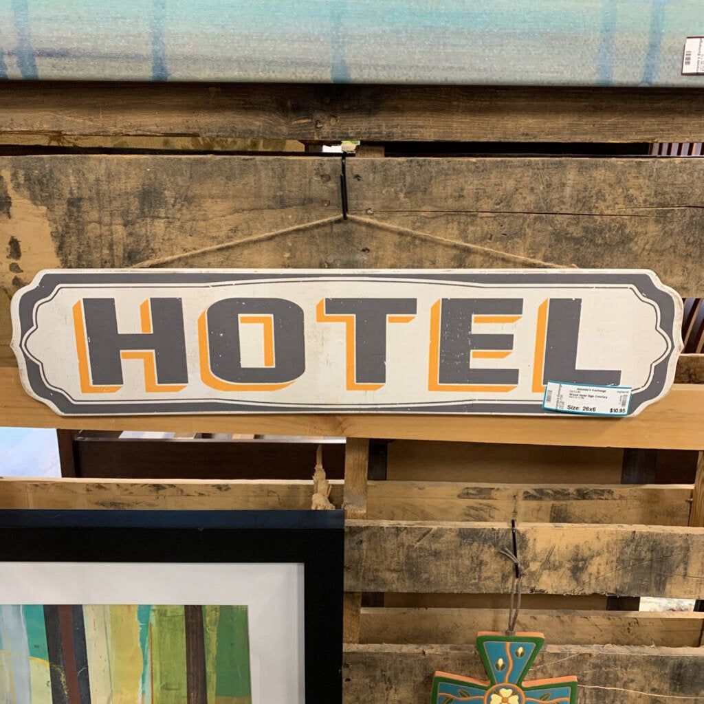 Wood Hotel Sign