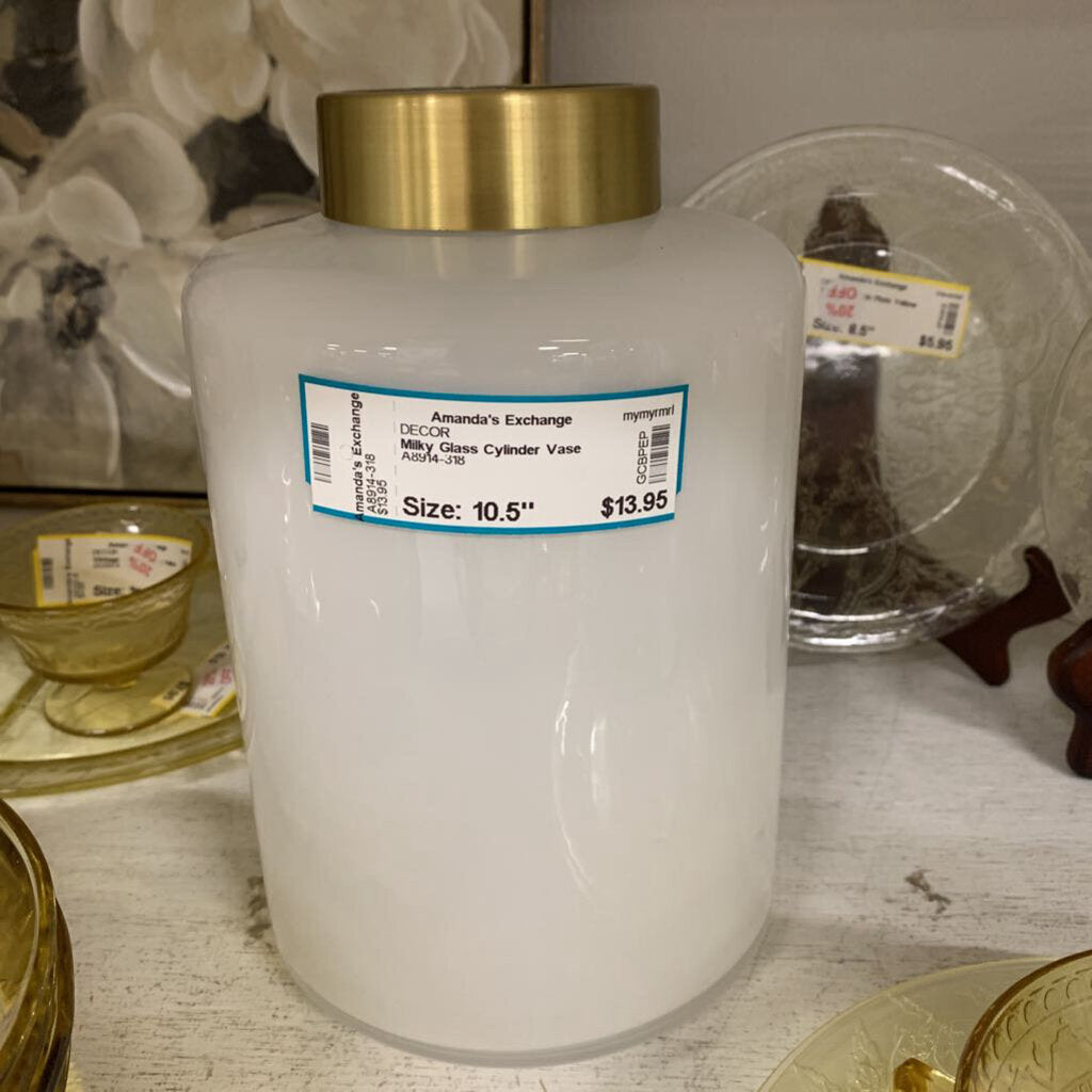 Milky Glass Cylinder Vase